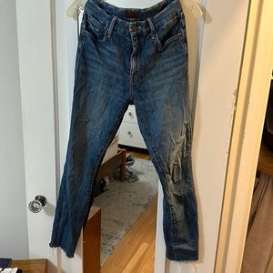 Mother high waisted looker ankle fray